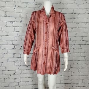 Flax Striped Linen Tunic Mini Dress